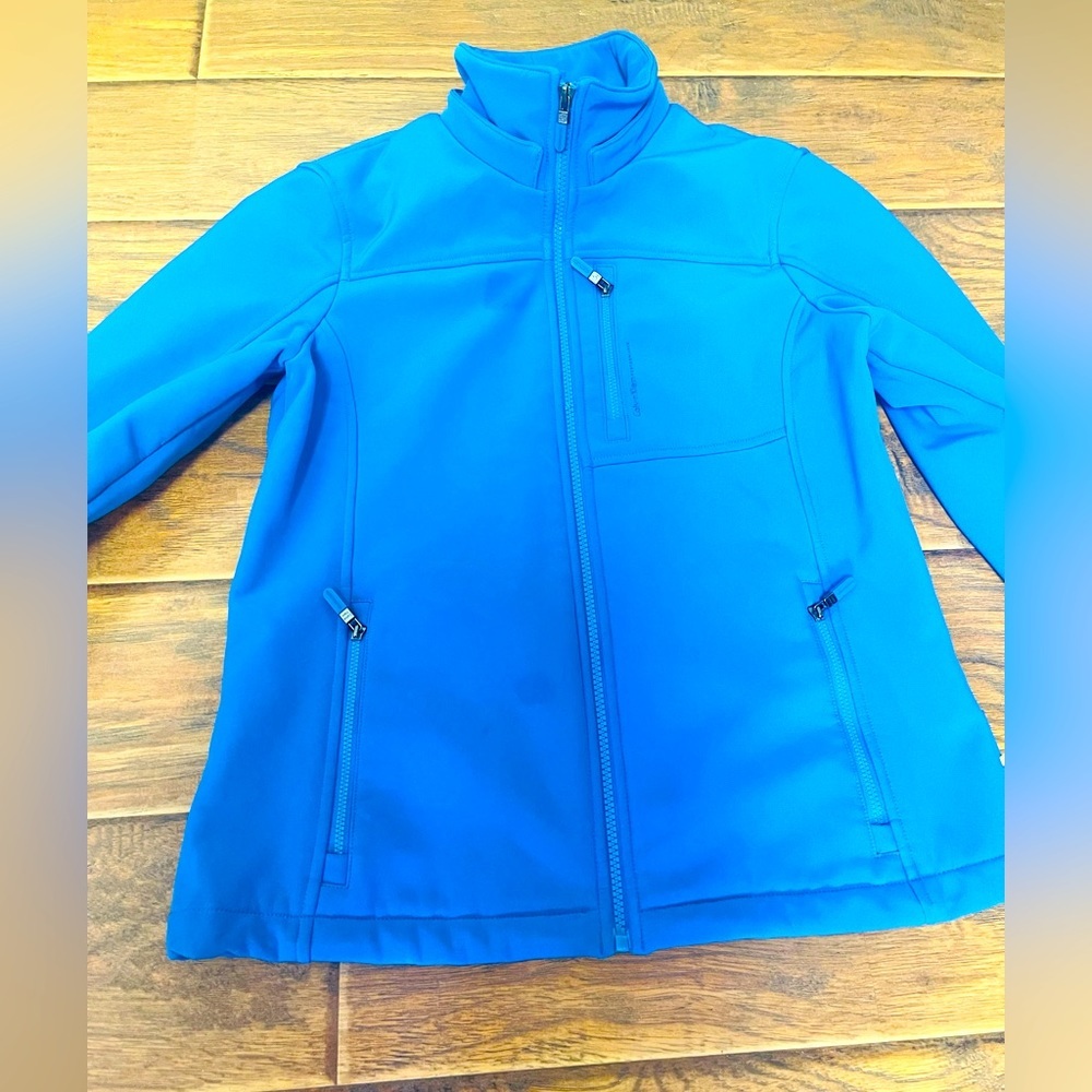 Calvin Klein Performance Women’s Full Zip Pockets Blue Jacket Coat Size US Xs
